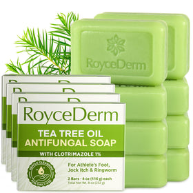 Roycederm Antifungal Bar Soap 4 Pack with tea tree oil scent