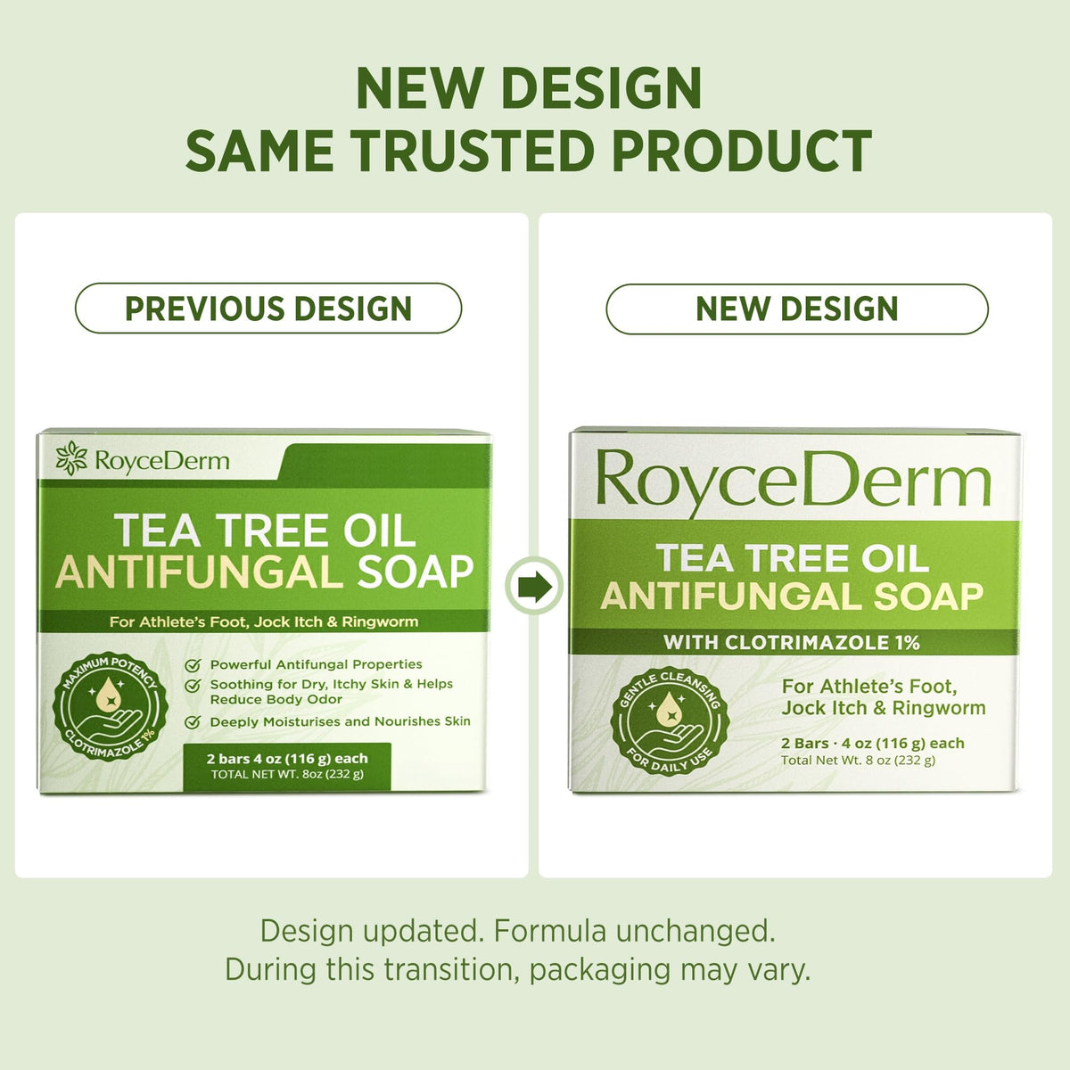 Roycederm Antifungal Bar Soap being used in the shower