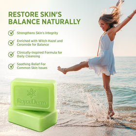 Roycederm Antifungal Bar Soap displayed with gym essentials