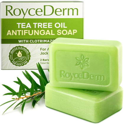 Roycederm Antifungal Bar Soap front view with packaging