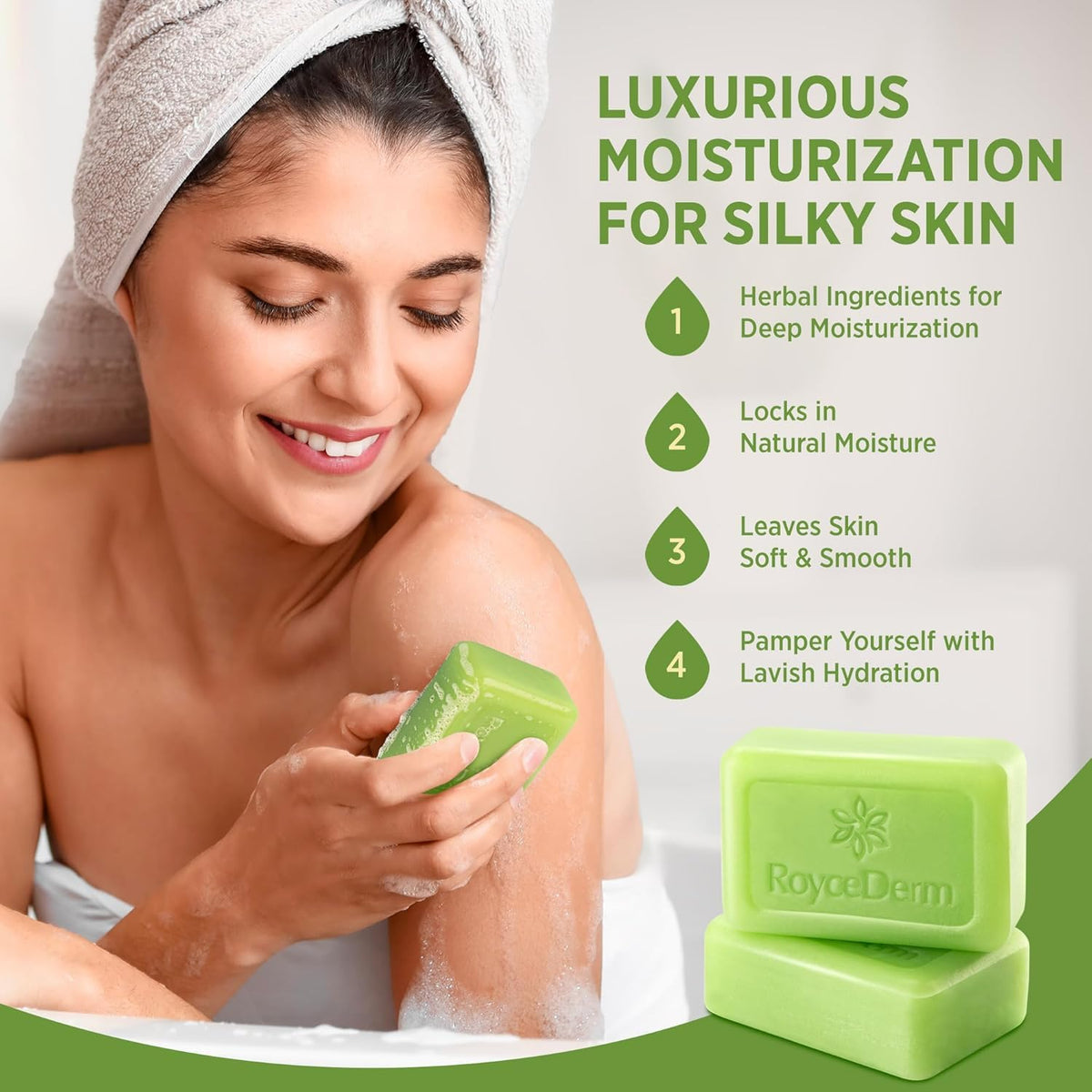 Roycederm Antifungal Bar Soap in a shower setting