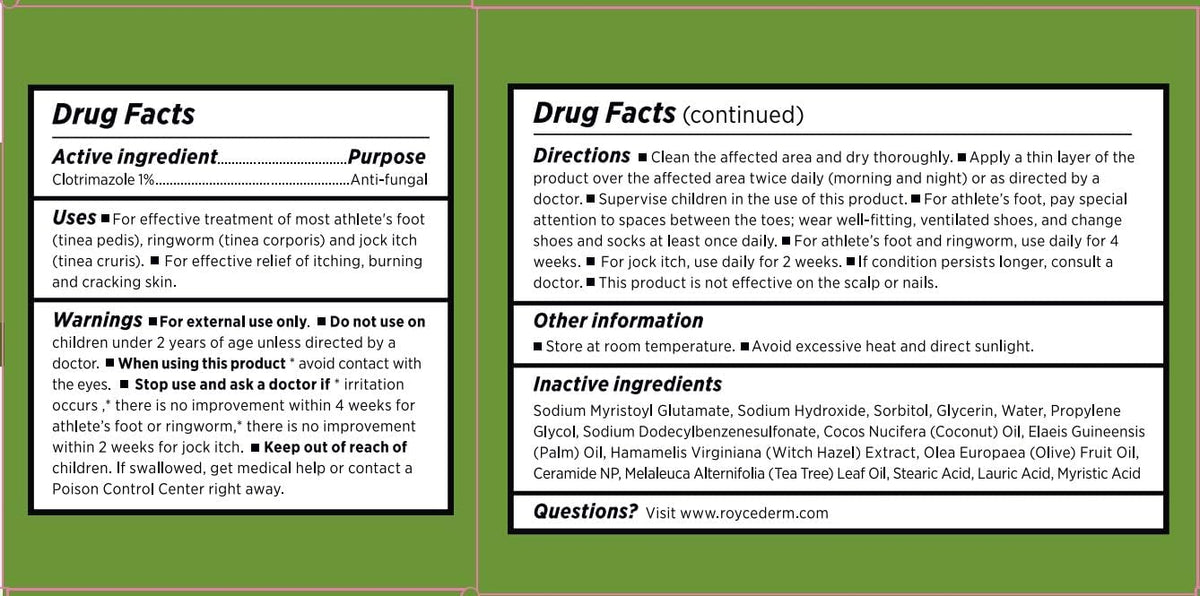 Roycederm Antifungal Bar Soap with ingredients list