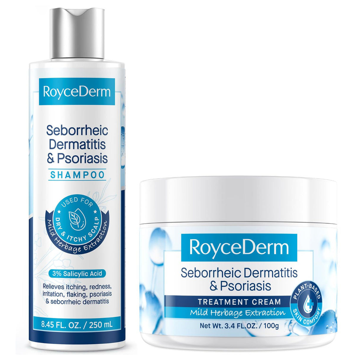 Roycederm Medicated Scalp Care Set including shampoo and scalp cream