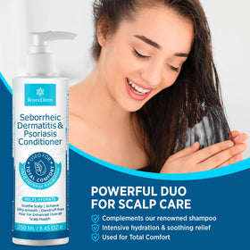 Roycederm Scalp Care Conditioner back view with ingredients