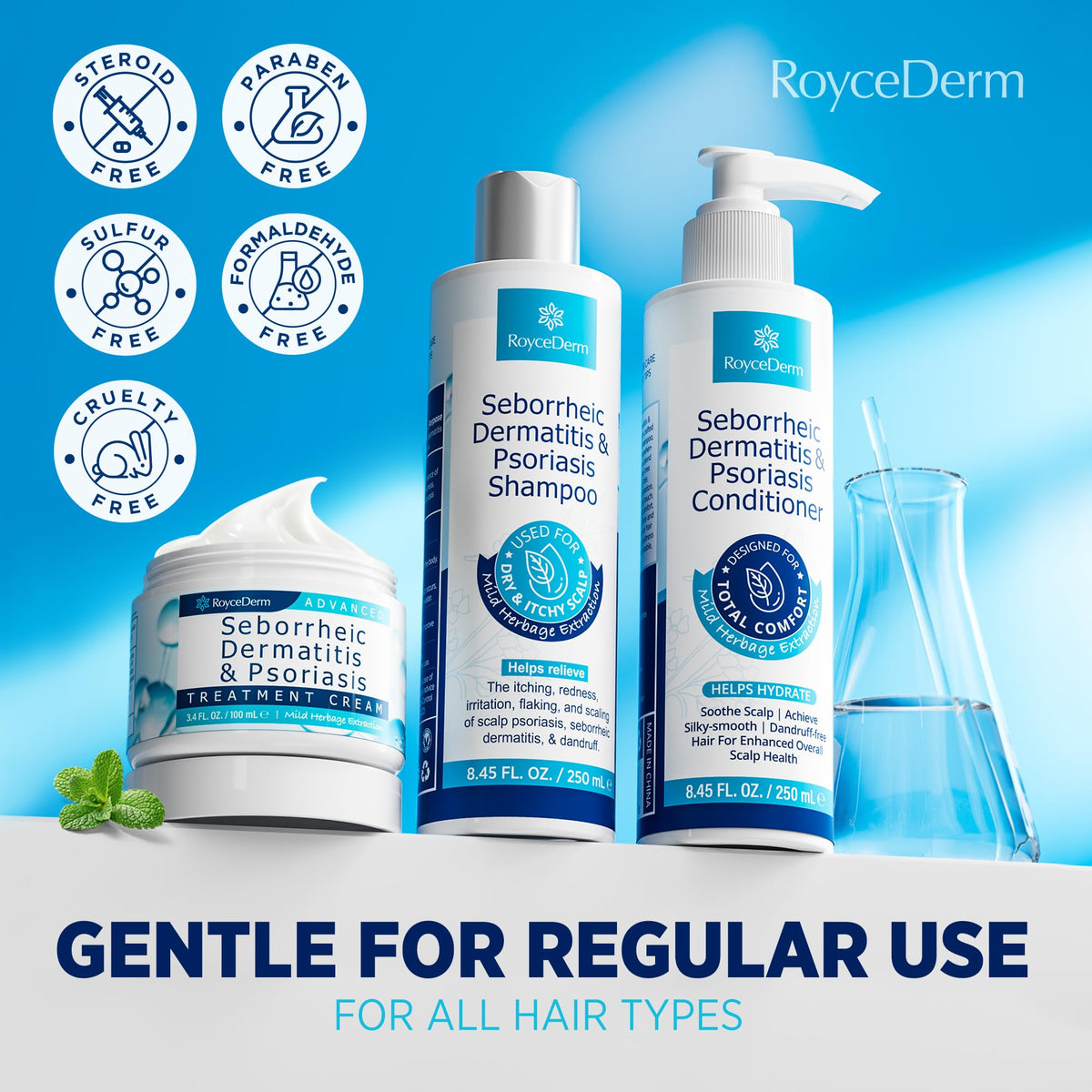 Roycederm Scalp Therapy System conditioner being applied