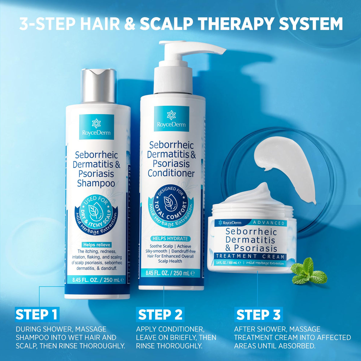 Roycederm Scalp Therapy System cream jar close-up