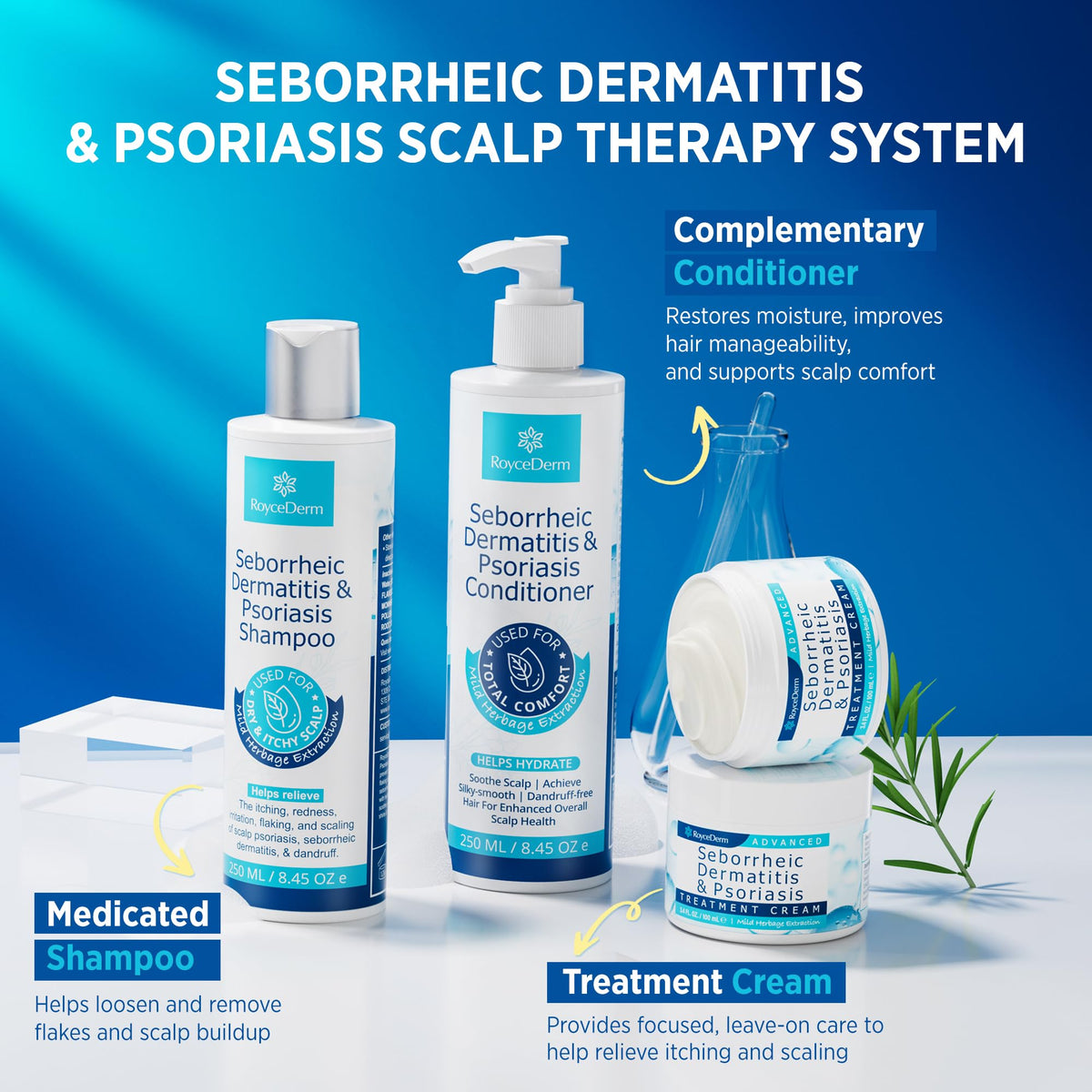 Roycederm Scalp Therapy System shampoo bottle front view