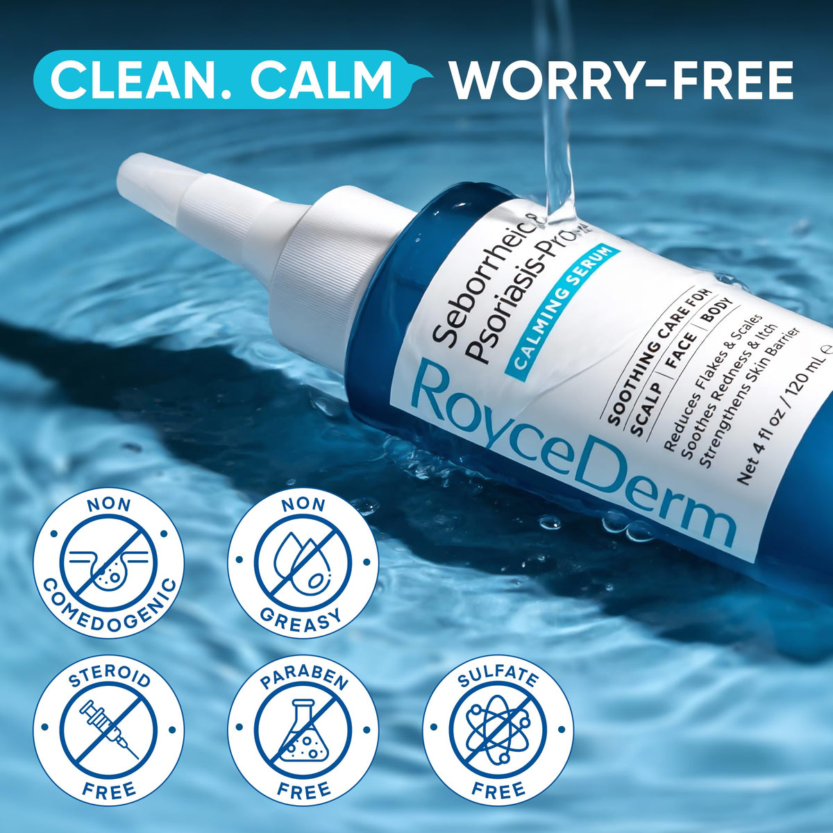 Roycederm serum with ingredients highlighted