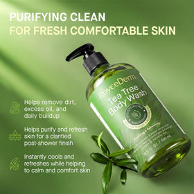 Roycederm Tea Tree Body Wash bottle side view