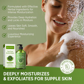 Roycederm Tea Tree Body Wash ingredients close-up