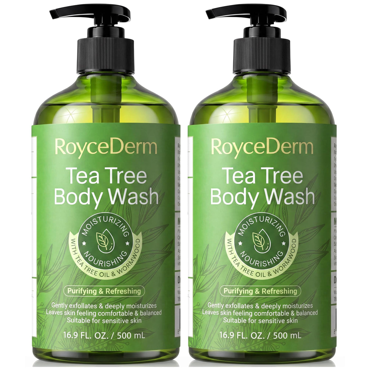 Roycederm Tea Tree Body Wash & Soap front view