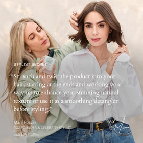 RŌZ Lightweight Leave-In Conditioner application on hair