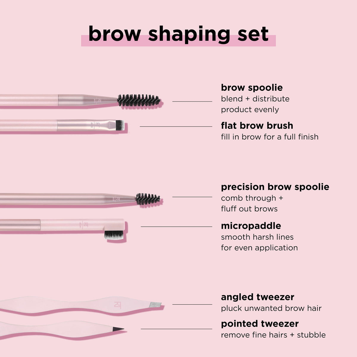 RT Dual-Ended Brow Spoolie and Flat Brow Brush