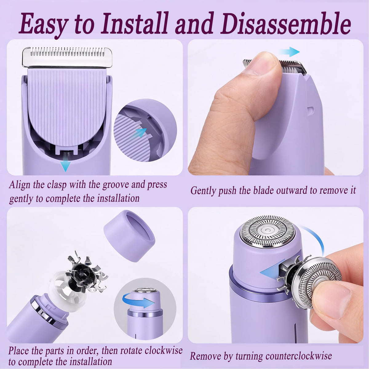 RtLvio Bikini Trimmer with charging cable and accessories