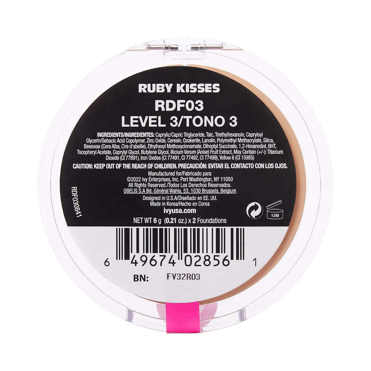 Ruby Kisses 3D Face Creator Cream Foundation Level 3 shade comparison