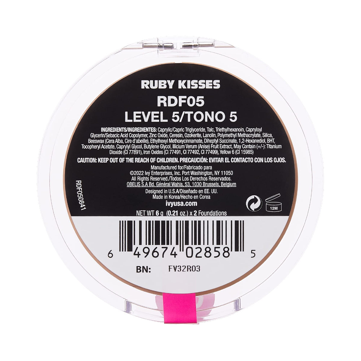 Ruby Kisses 3D Face Creator Cream Foundation Level 5 on vanity