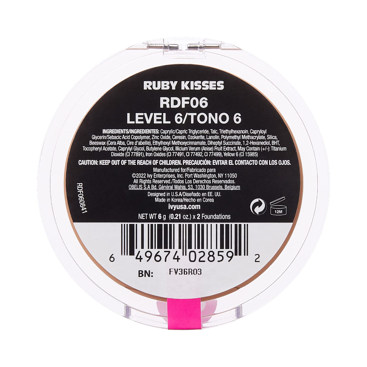 Ruby Kisses 3D Face Creator Cream Foundation with makeup accessories