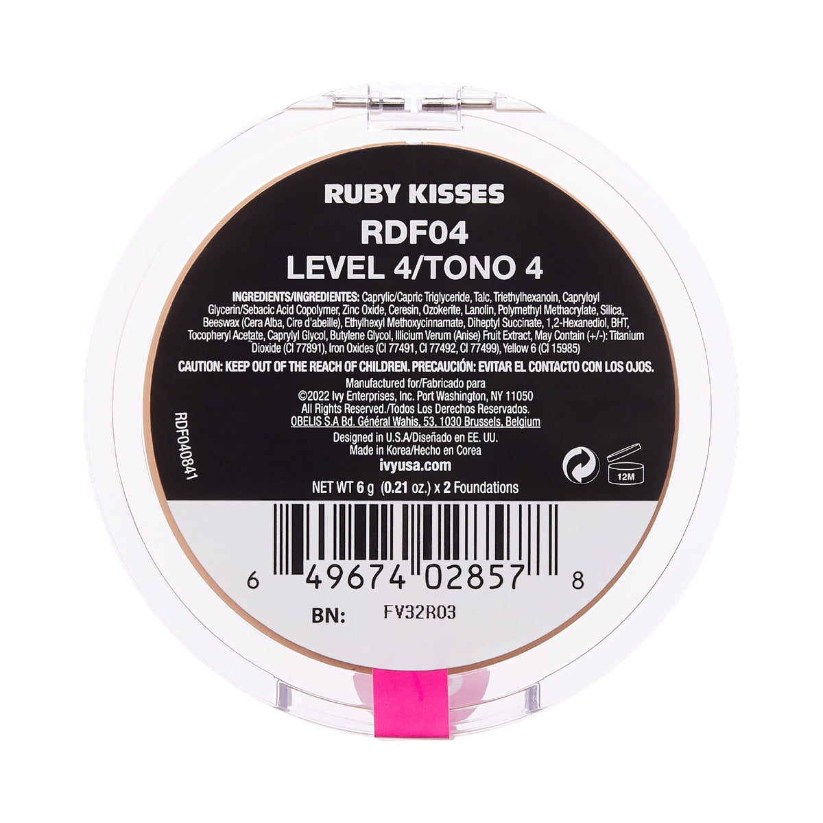 Ruby Kisses 3D Face Creator Foundation Level 4 on model