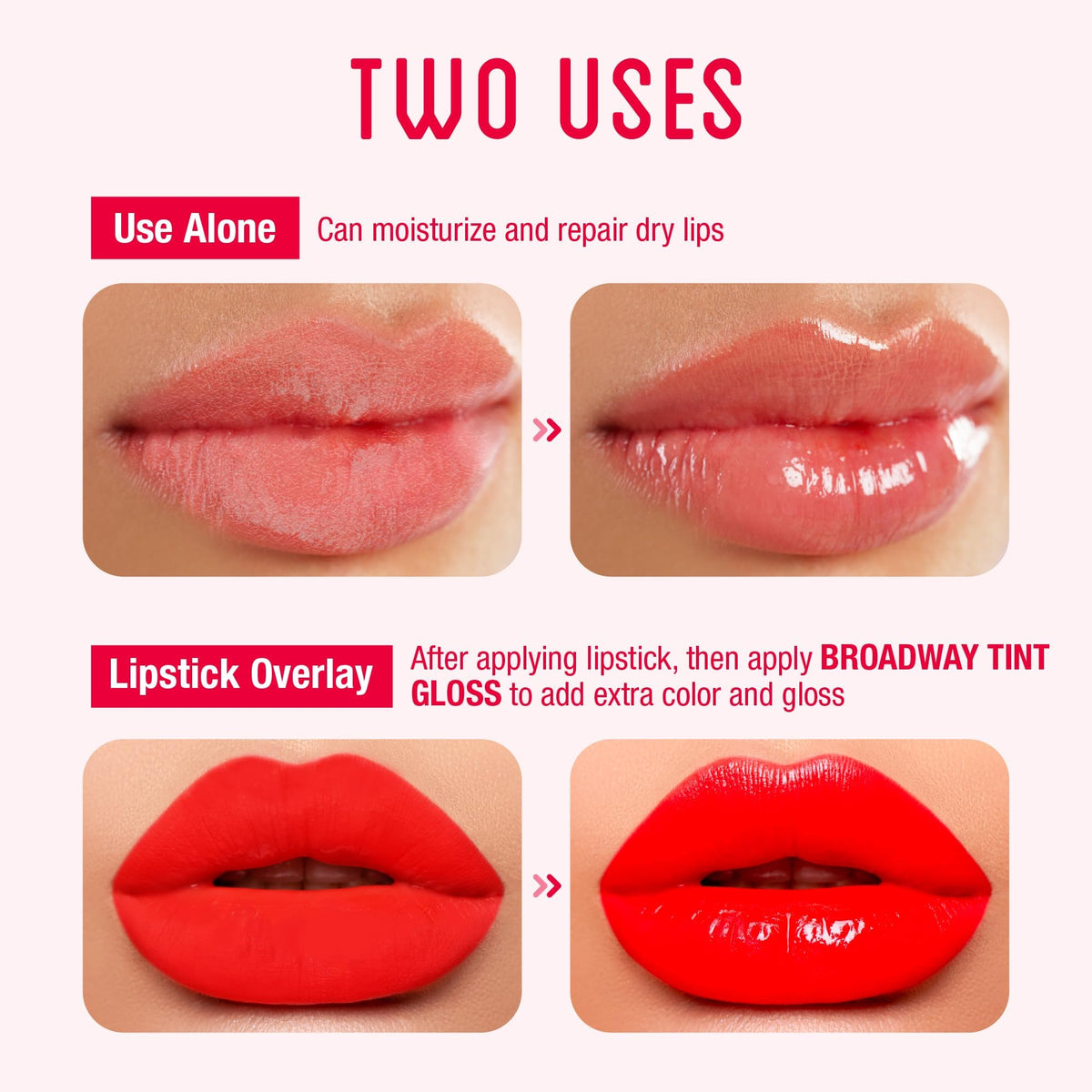 Ruby Kisses lip gloss swatches on skin