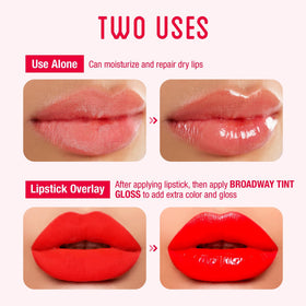 Ruby Kisses lip gloss swatches on skin