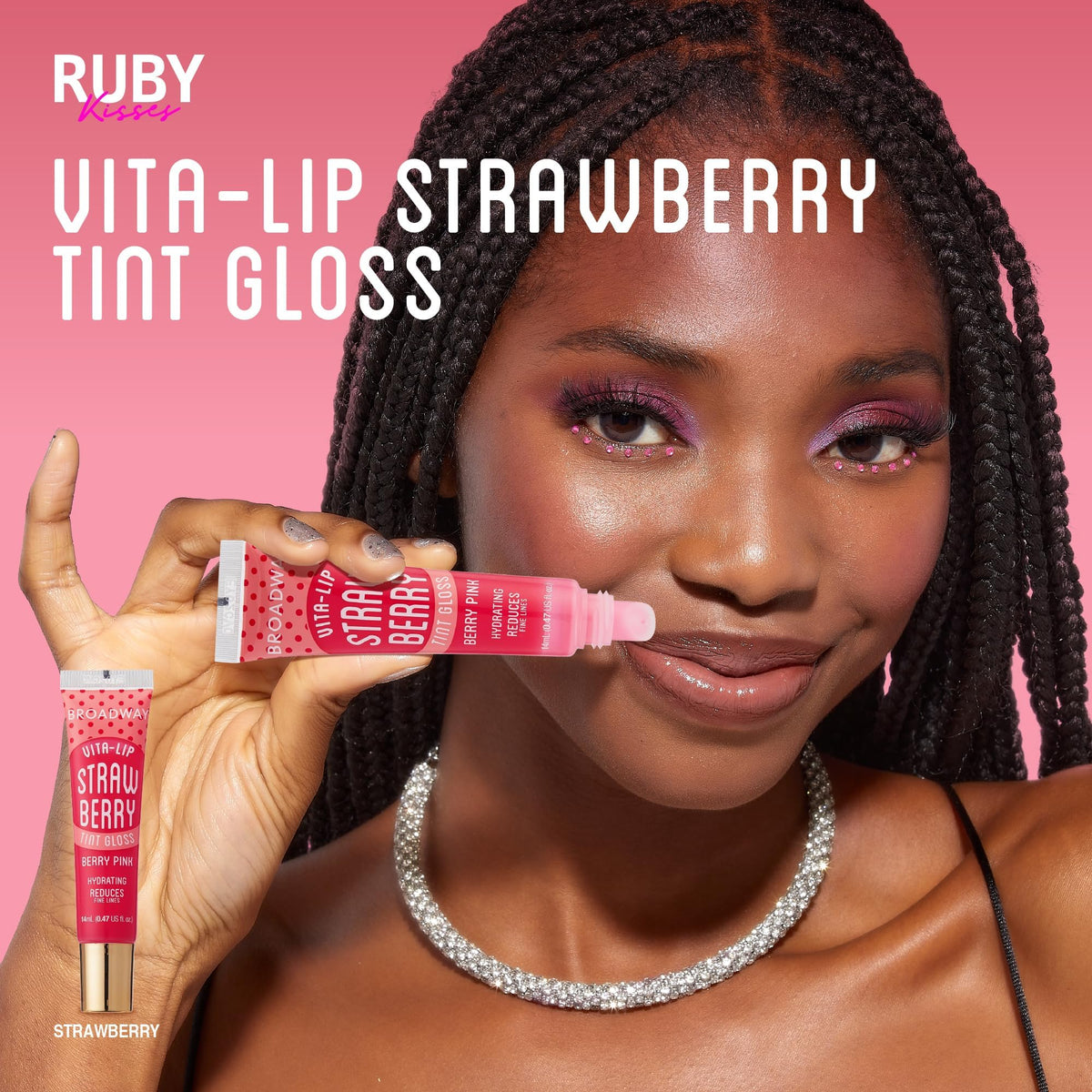 Ruby Kisses Vita-Lip Gloss with mint and coconut ingredients