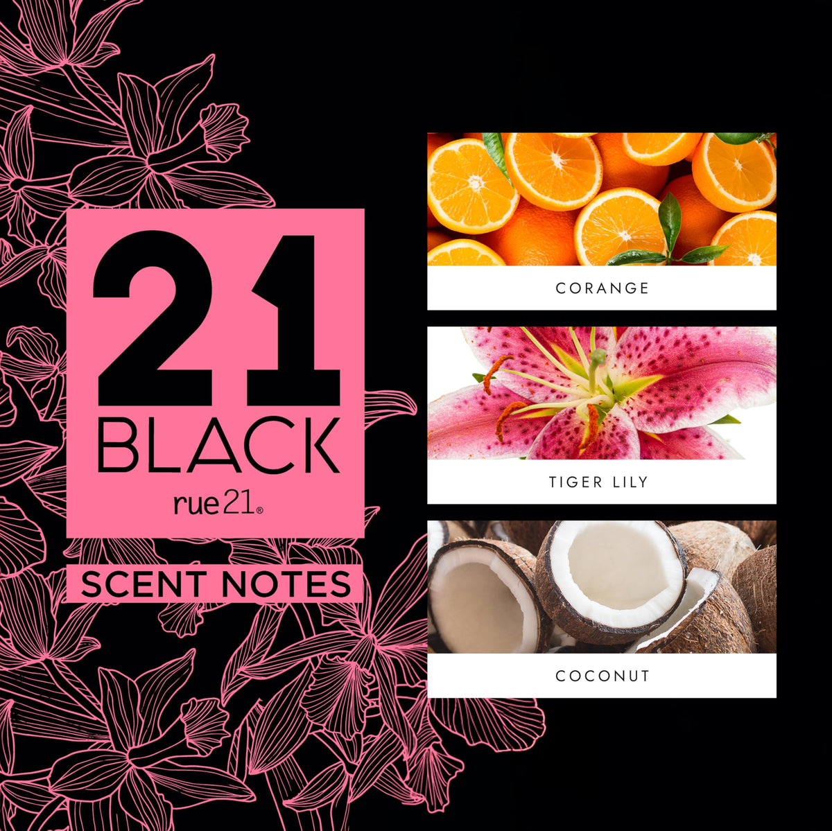 Rue 21 Black Eau De Parfum 1.7 fl oz spray in lifestyle setting