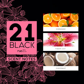 Rue 21 Black Eau De Parfum 1.7 fl oz spray in lifestyle setting