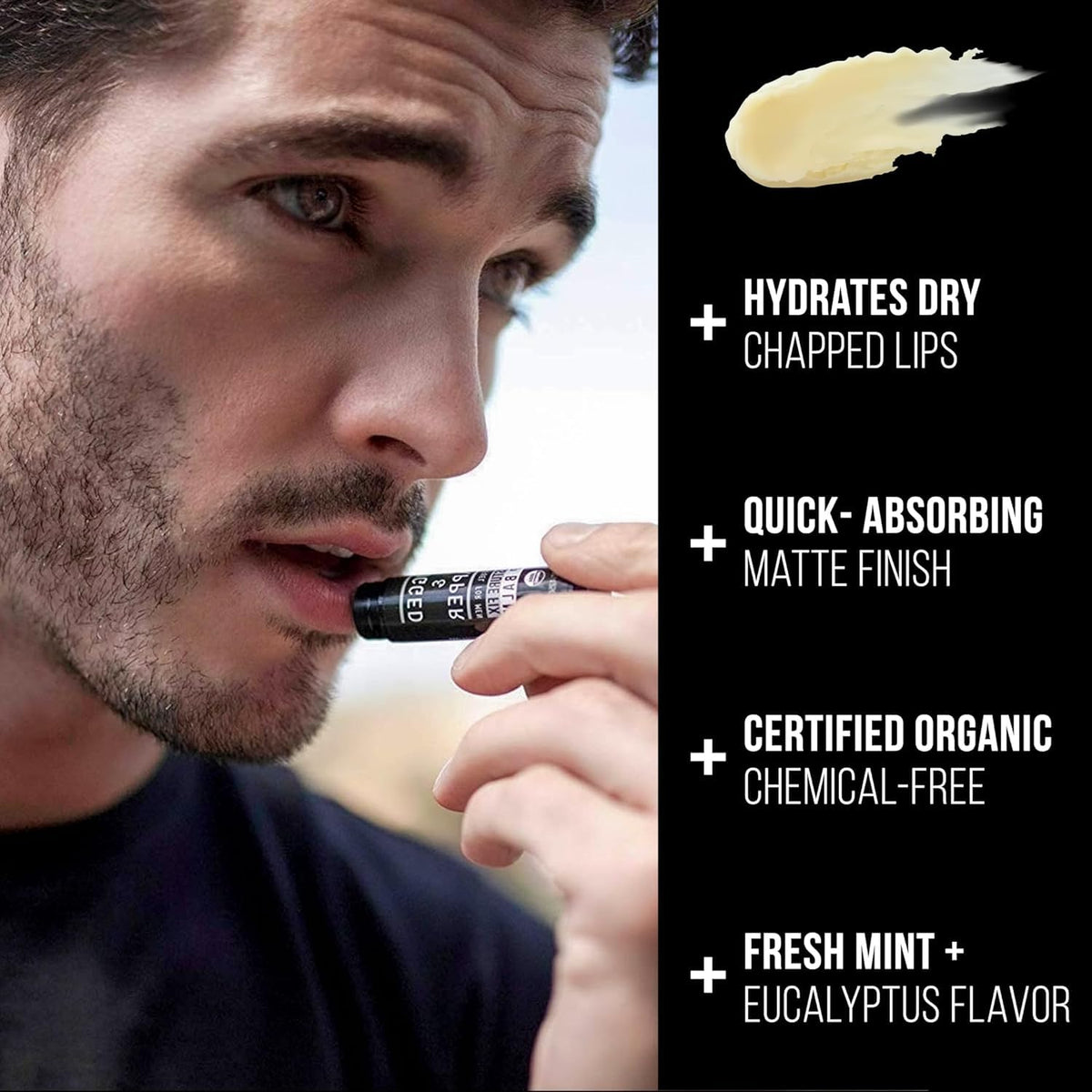RUGGED & DAPPER Lip Balm for Men lifestyle shot outdoors