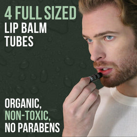 RUGGED & DAPPER Lip Balm for Men on a desk