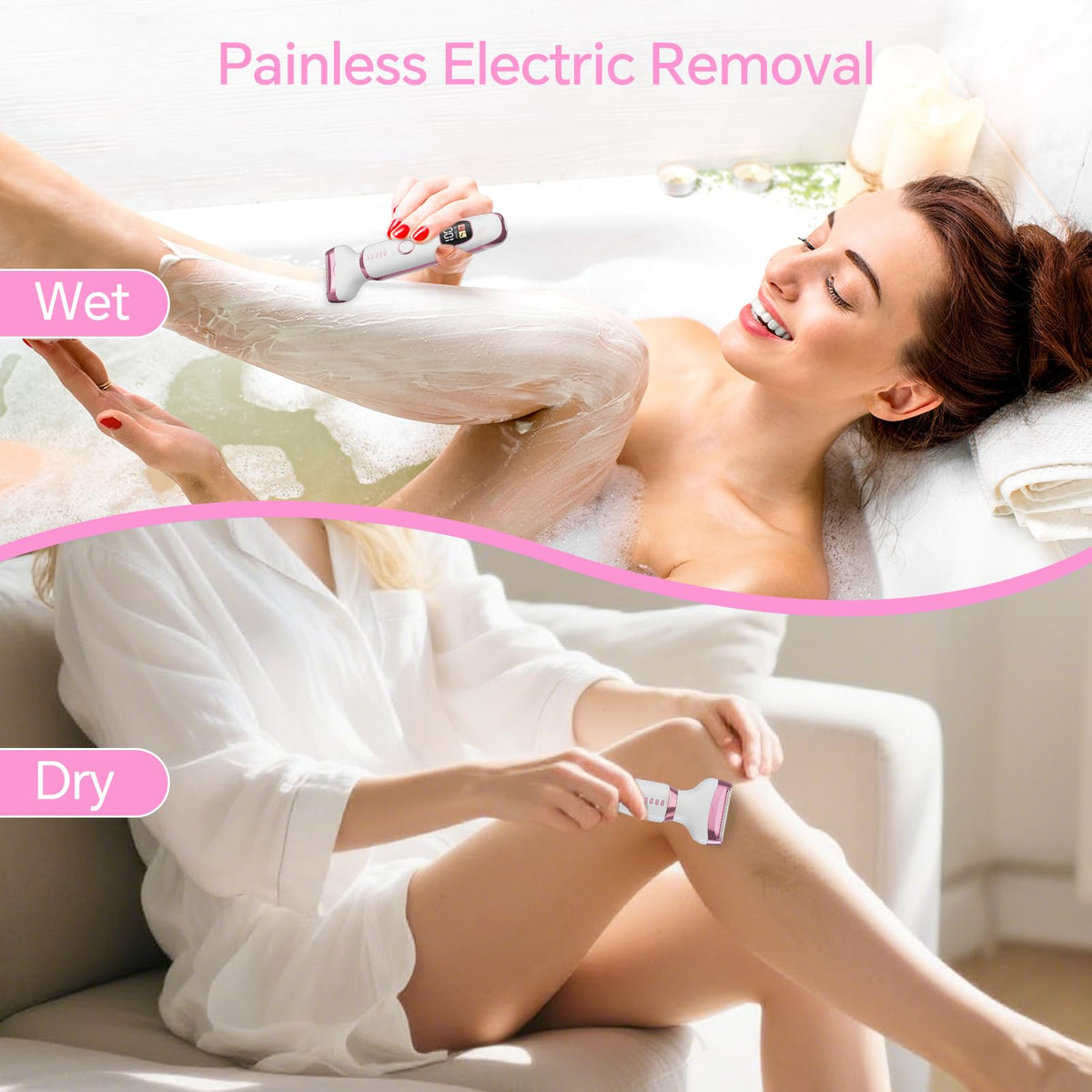 RUIBO Electric Razor for Women being used in the shower