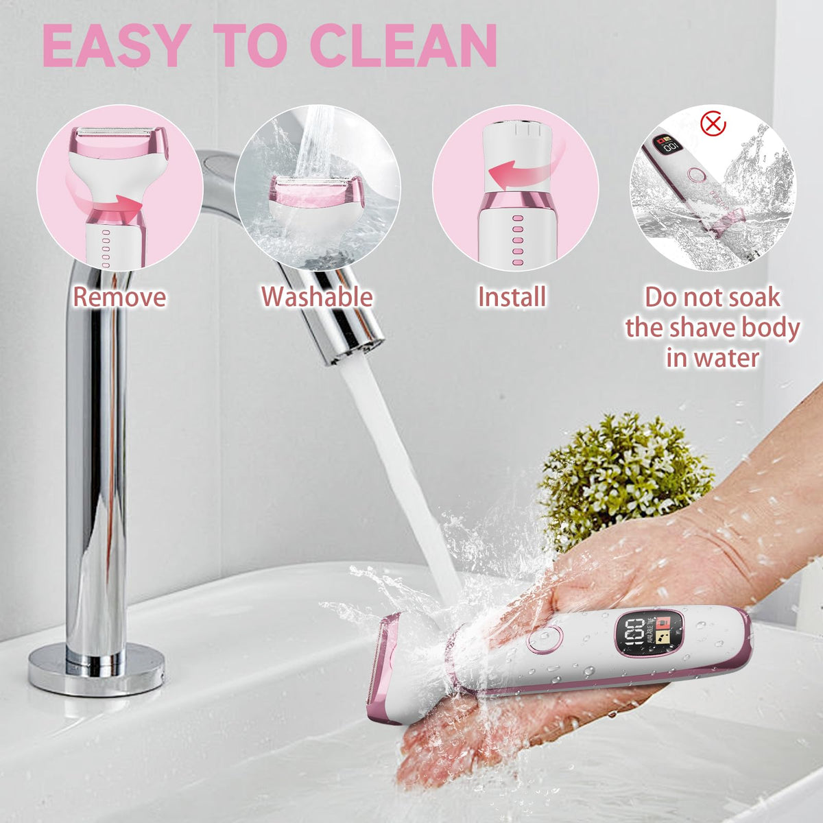 RUIBO Electric Razor for Women packaging on a counter