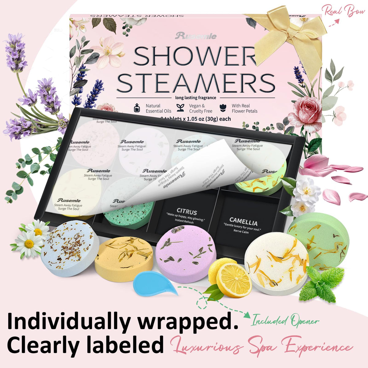 RUSEMLE Shower Steamer tablet in Lavender scent