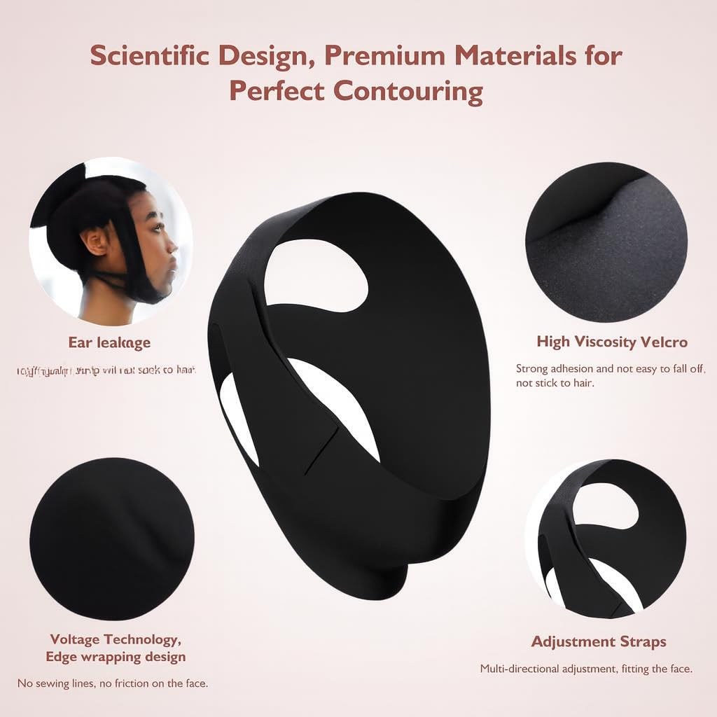 RUSHFORWARD Jawline Shaper Chin Strap adjustable hook-and-loop straps