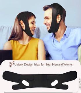 RUSHFORWARD Jawline Shaper Chin Strap in use during sleep