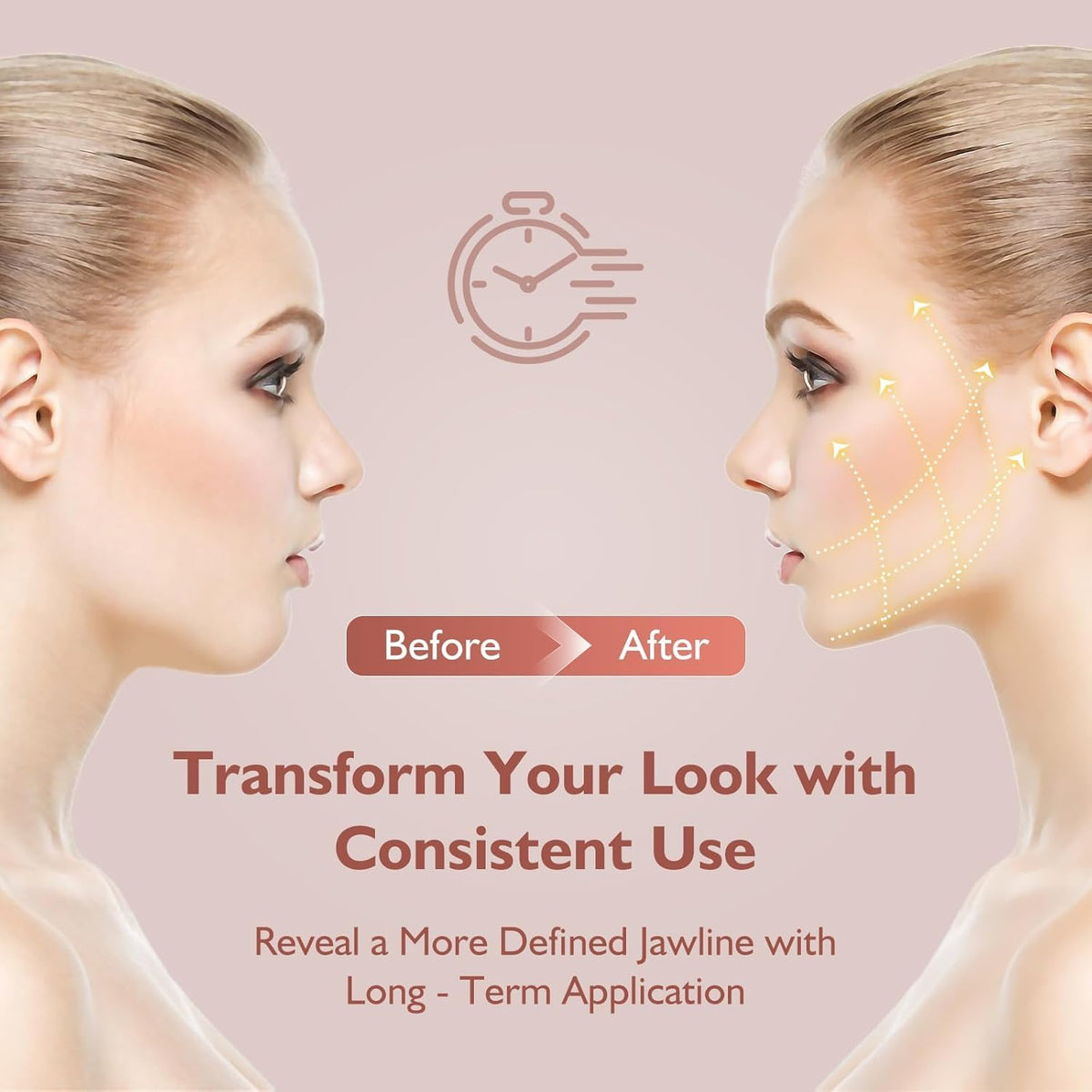 RUSHFORWARD Jawline Shaper Chin Strap on a model