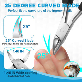 Rust-proof stainless steel toenail clippers in packaging