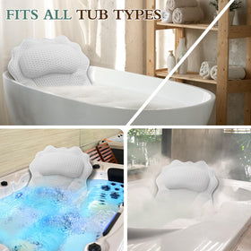 RUVINCE bath pillow in a spa tub with candles
