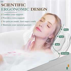 RUVINCE bath pillow showing powerful suction cups