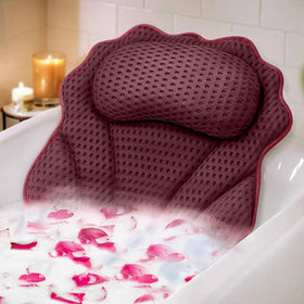 RUVINCE ergonomic bath pillow dark red front view