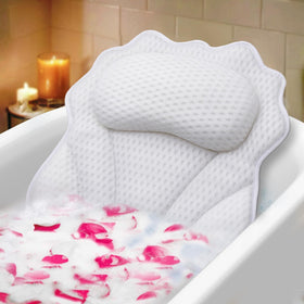 RUVINCE ergonomic bath pillow front view with 4D air mesh