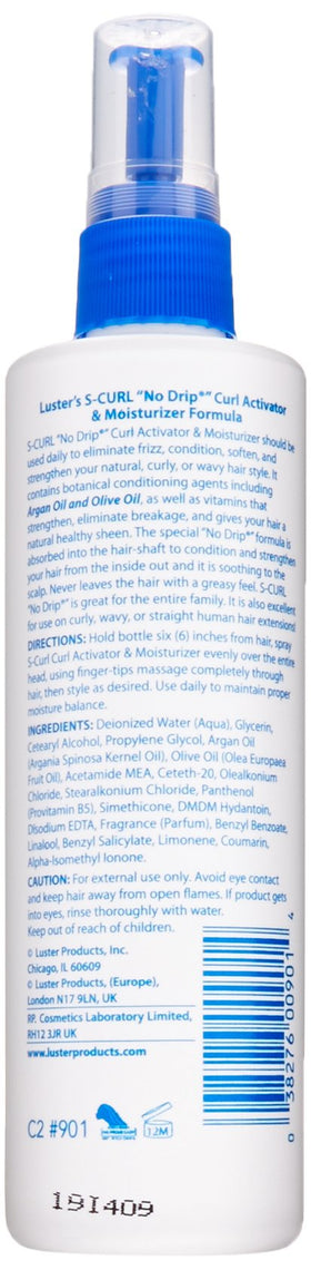 S-CURL S-Curl Activator Moisturizer 8 oz spray bottle side view
