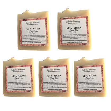 Sabrina Breanna Sea Moss Soap 5 bars in packaging