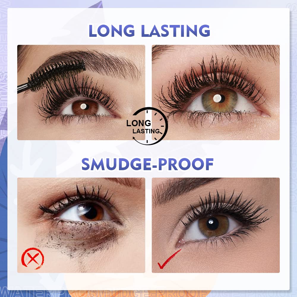 SACE LADY Black Mascara in hand with a backdrop of makeup tools