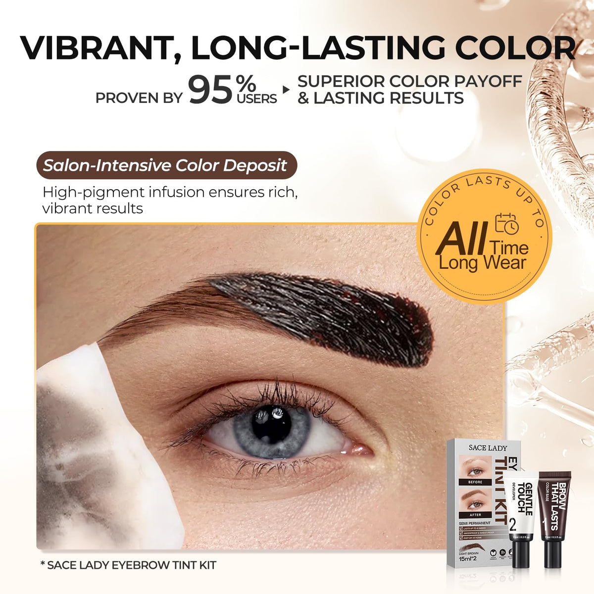 SACE LADY Eyebrow Color Kit color developer and dual-ended eyebrow pen