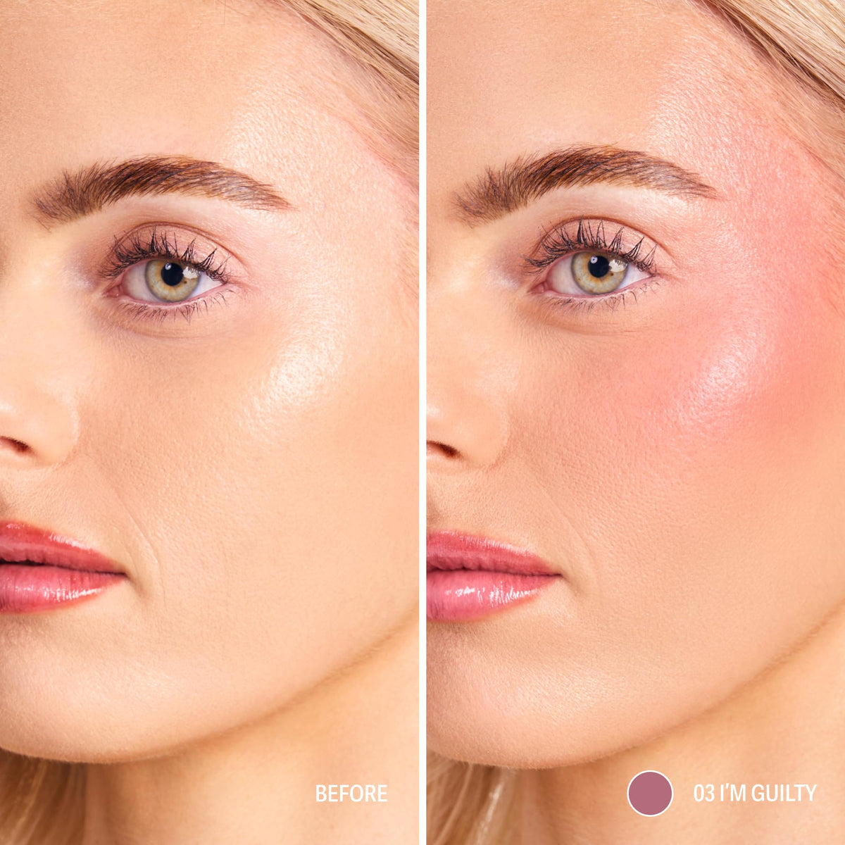Sacheu Cheek STAY-N Liquid Blush I'm Guilty with makeup brushes