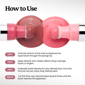 Sacheu Cheek STAY-N Liquid Blush I'm Playful applied on cheeks