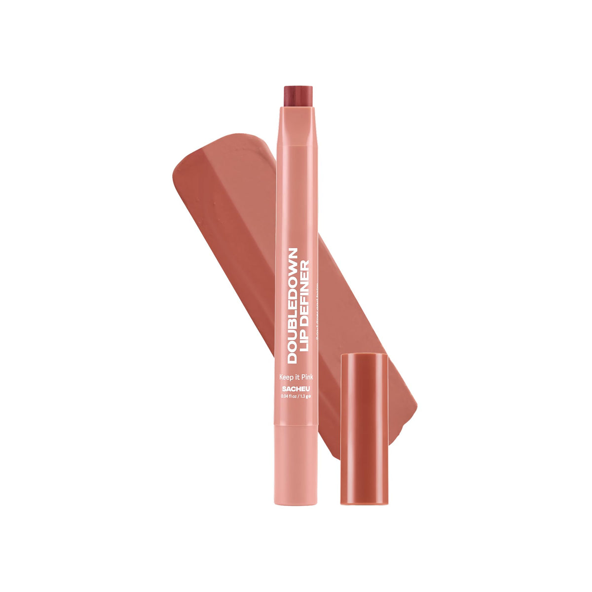 Sacheu DoubleDown Lip Definer in Keep it Pink front view