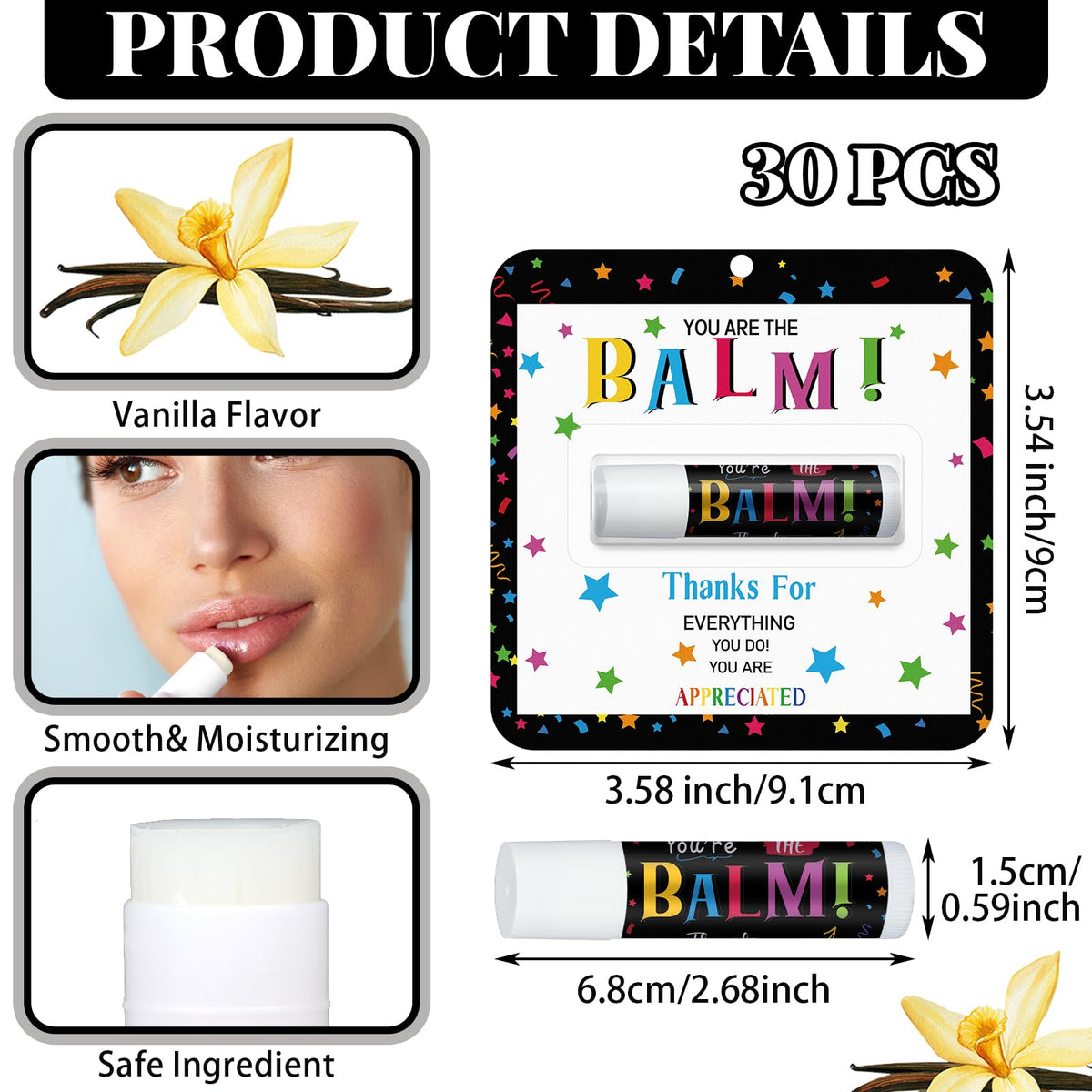 Sacubee lip balm in a gift bag setting
