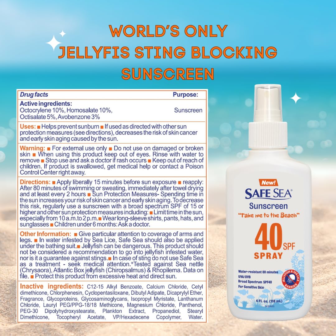 SAFE SEA lotion being applied before swimming