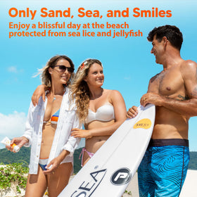 SAFE SEA sunscreen packaging with three tubes displayed